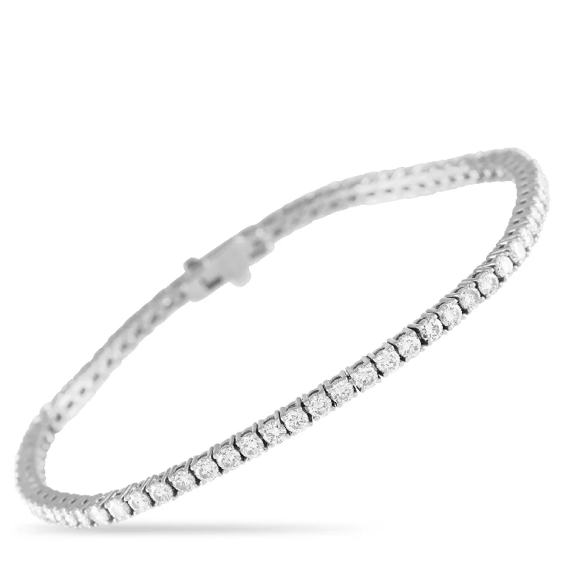 LB Exclusive 18K White Gold 3.83 ct Diamond Tennis Bracelet MF24-051724