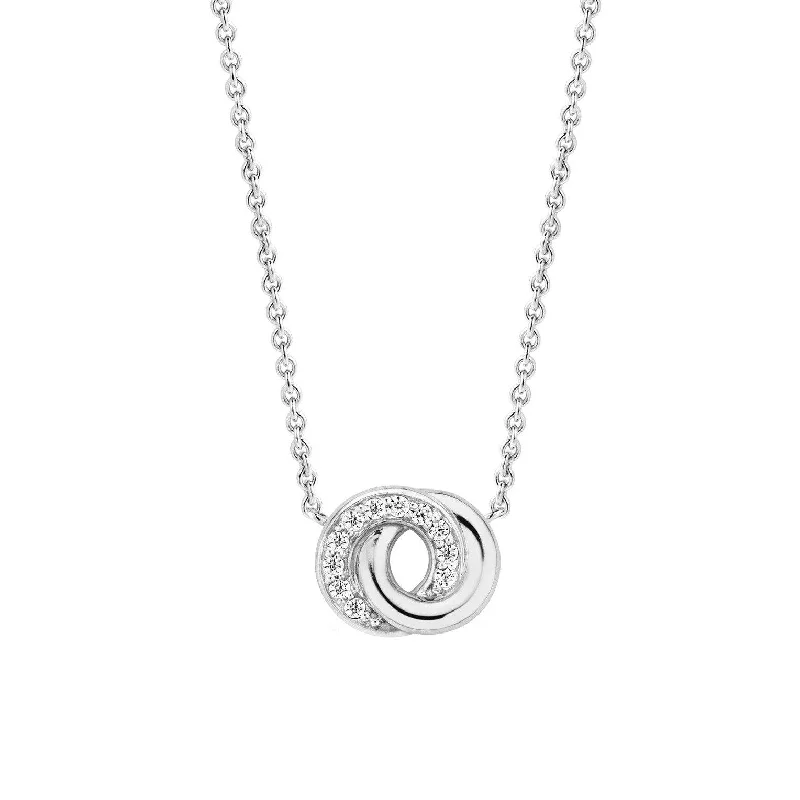 silver chain necklaces for women -Ti Sento Sterling Silver Circles Sparkle Necklace