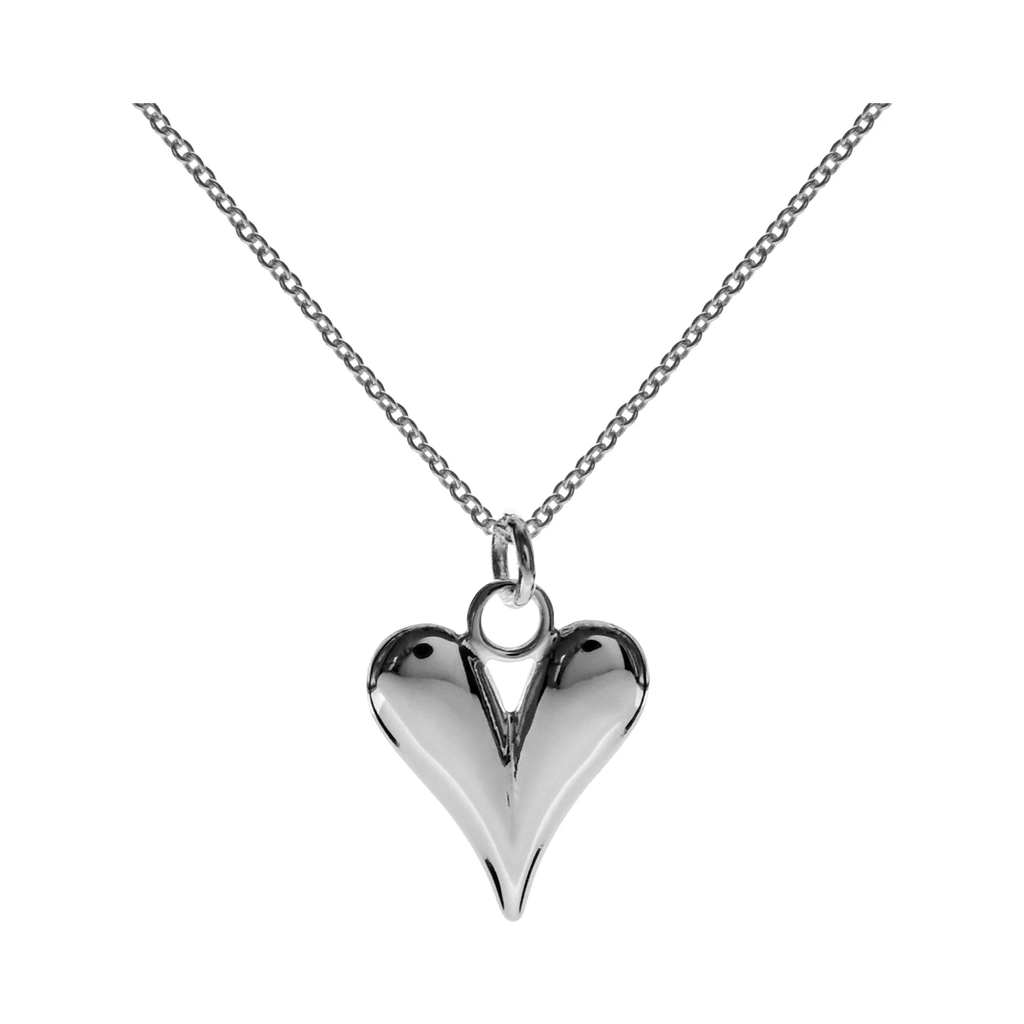 matching necklaces for women -Sterling Silver Elongated Heart Necklace