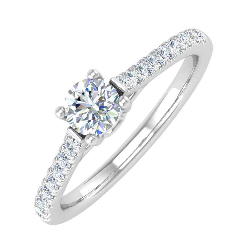 custom gold engagement rings -0.42 Carat Solitaire Diamond Engagement Ring in Gold