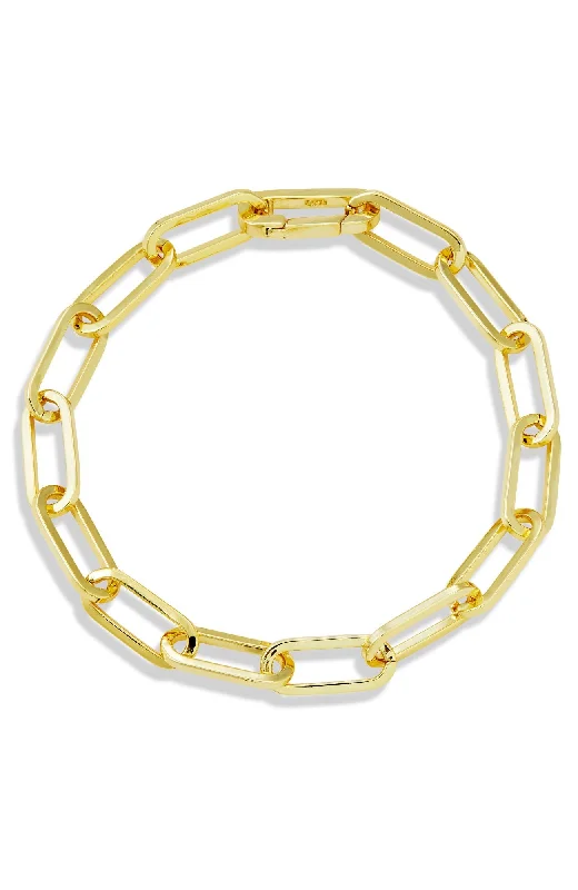 18K GOLD PLATED PAPERCLIP LINK BRACELET