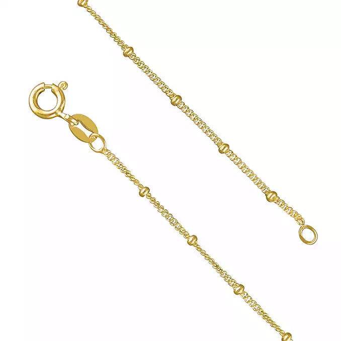 delicate crystal necklaces for women -10ct Gold Plated Sterling Silver Satellite Curb Necklace