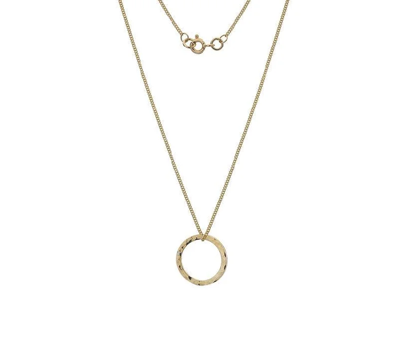 fashion-forward necklaces for women -9ct Yellow Gold Circle Necklace