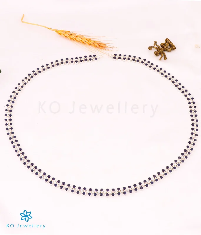 gemstone pendant necklaces for women -The Nivit Silver Kempu Necklace/Waistbelt