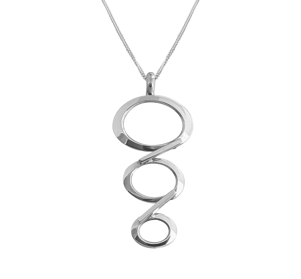 symbolic necklaces for women -Silver Oval Trio Necklace