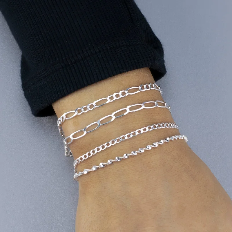 Dainty Sterling Silver Chain Bracelet