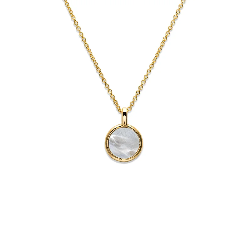 fashion-forward necklaces for women -Unique & Co 18ct Gold and Mother of Pearl Pendant