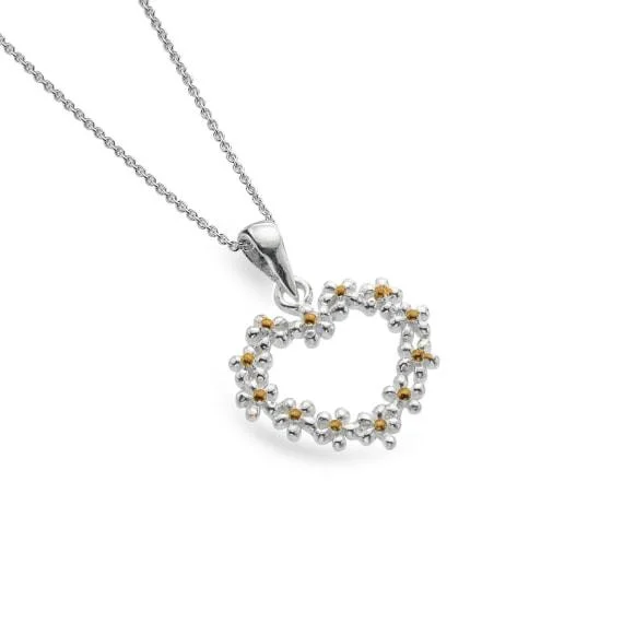 personalized necklaces for women -Sea Gems Daisy Heart Necklace