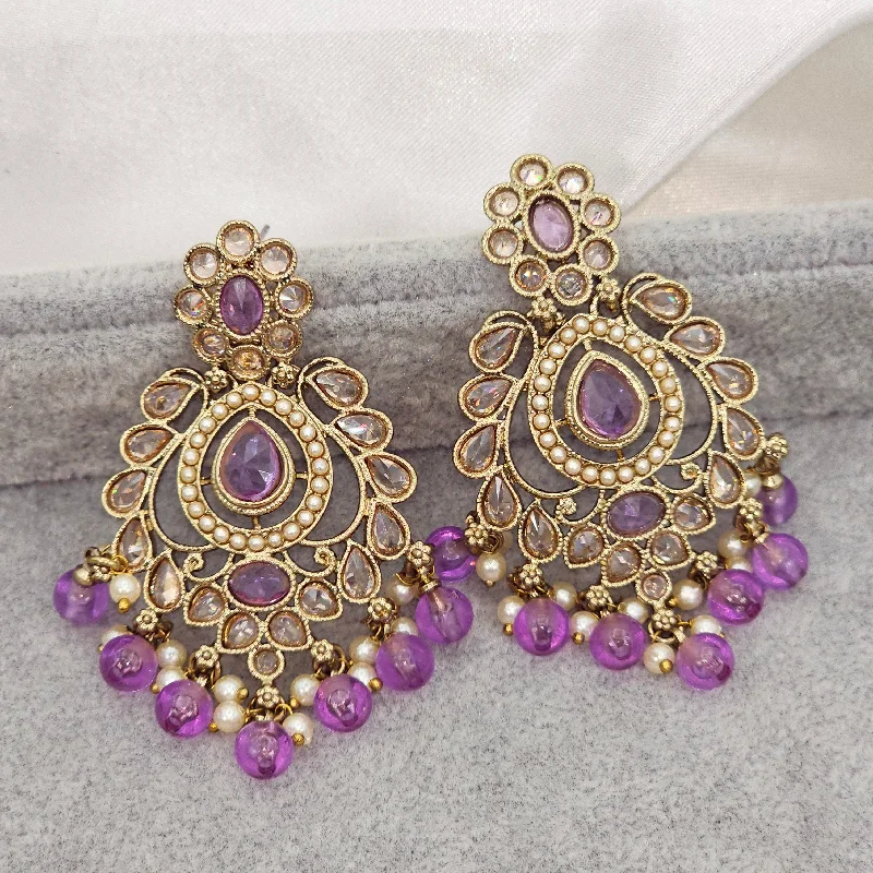 Anisha Antique Gold Chandbali Earrings