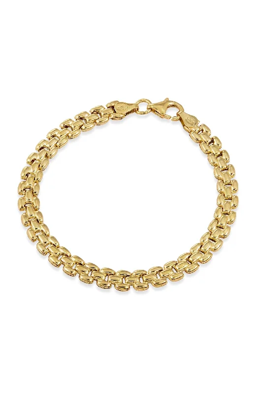 18K ITALIAN GOLD PLATED PANTHER LINK BRACELET