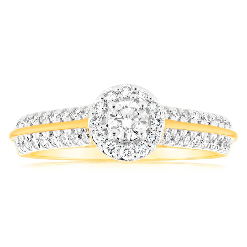 luxury engagement rings -Luminesce Lab Grown 18ct Yellow Gold 1/2 Carat Diamond Engagement Ring