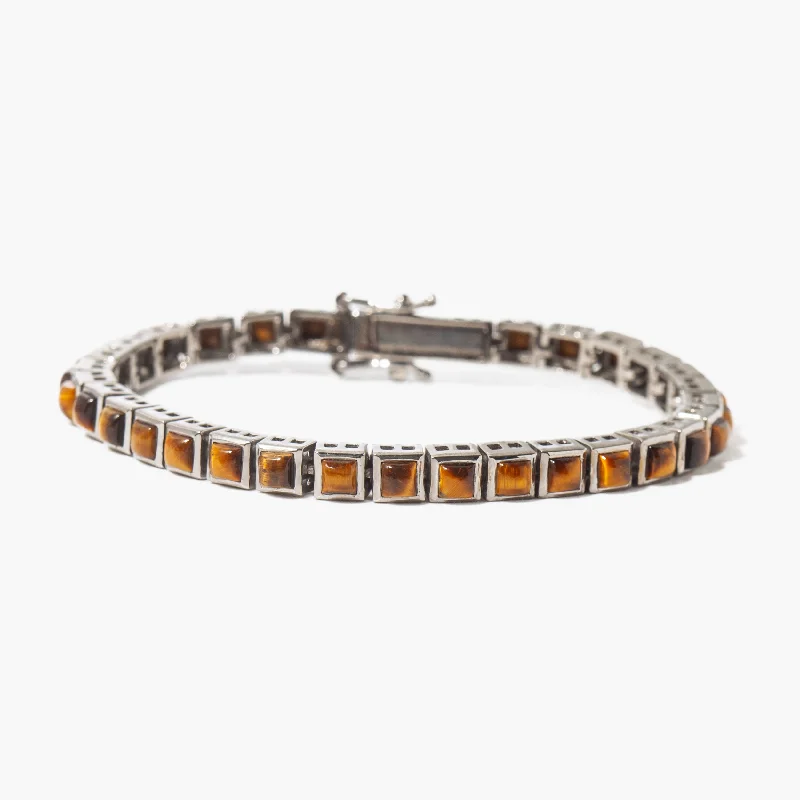 Tiger's Eye Mini Tile Tennis Bracelet