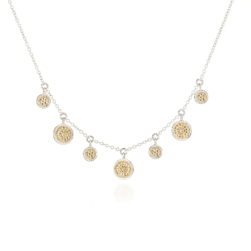 lucky charm necklaces for women -Anna Beck Classic Coin Charm Collar Necklace