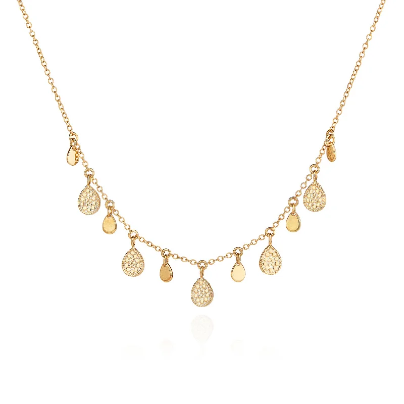 cute necklaces for women -Anna Beck Gold Teardrop Charm Collar Necklace