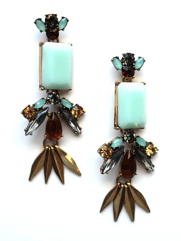 Grecian Mint Stone Drop Earrings