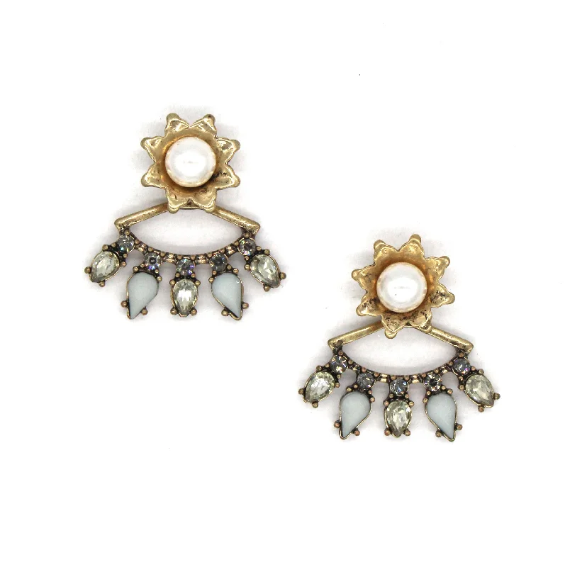 Lizandra Pearl Ear Jacket Earrings