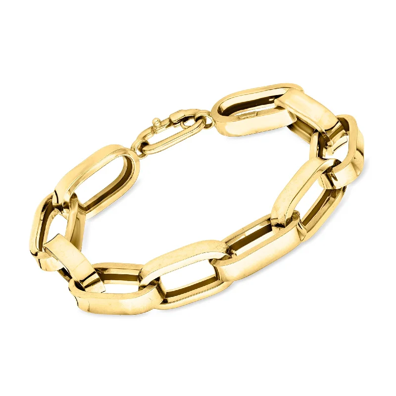 Ross-Simons Italian 14kt Yellow Gold Large Paper Clip Link Bracelet