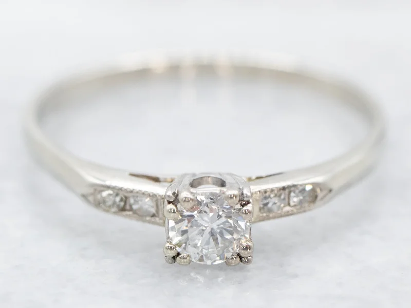 modern engagement rings for women -Vintage Diamond Engagement Ring