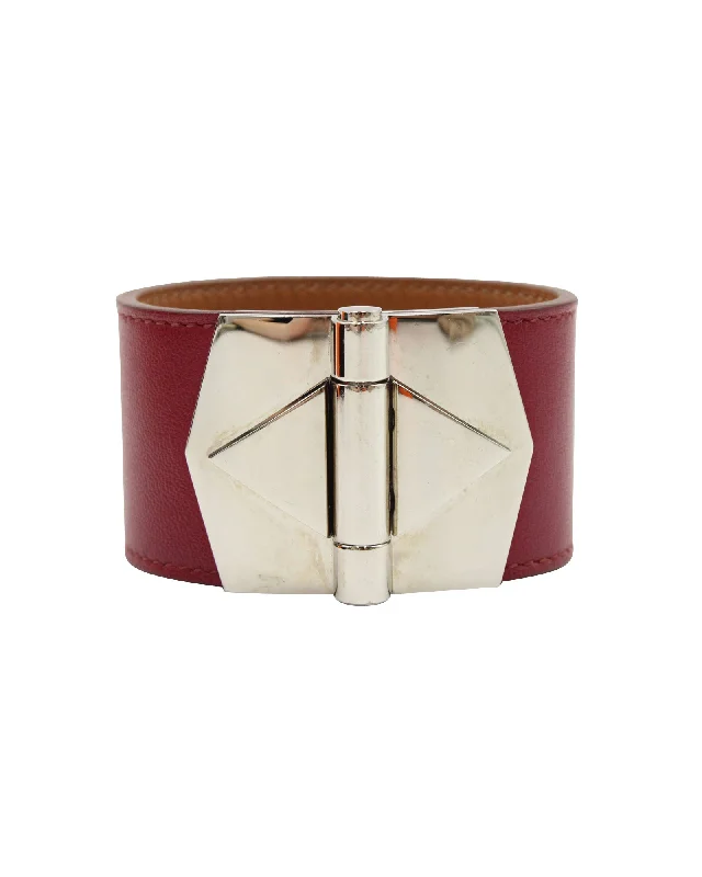 Hermès Bérénice Cuir Bracelet in Red Leather