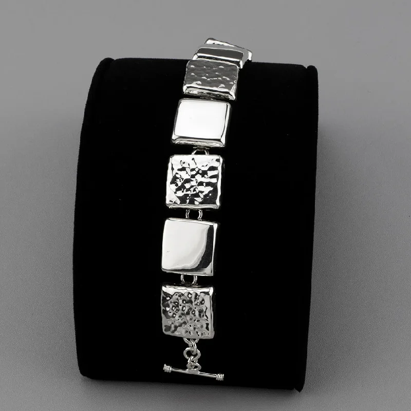 Sterling Silver Square Link Bracelet