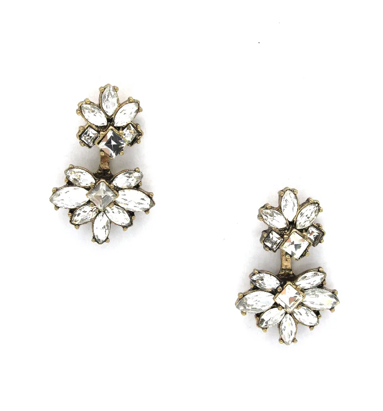 Dahlia Blooms Ear Jacket Earrings