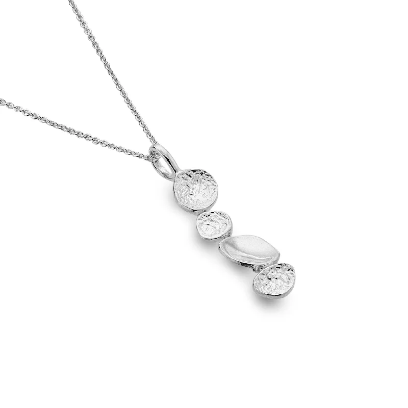 charm pendant necklaces for women -Sterling Silver Coastal Pebbles Pendant Necklace