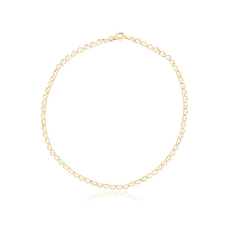 Gold Heart Link Bracelet