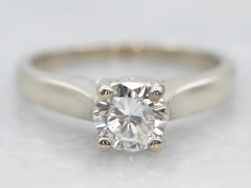 women’s contemporary engagement rings -White Gold Diamond Solitaire Engagement Ring