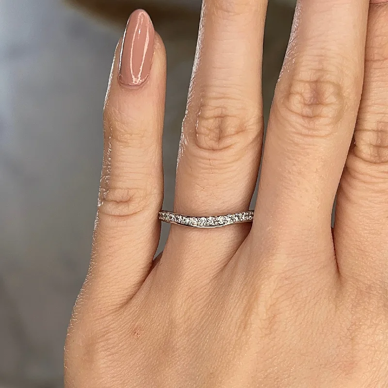 "Malin" Subtly Shaped Dainty 0.35ct Diamond Eternity Band ET26