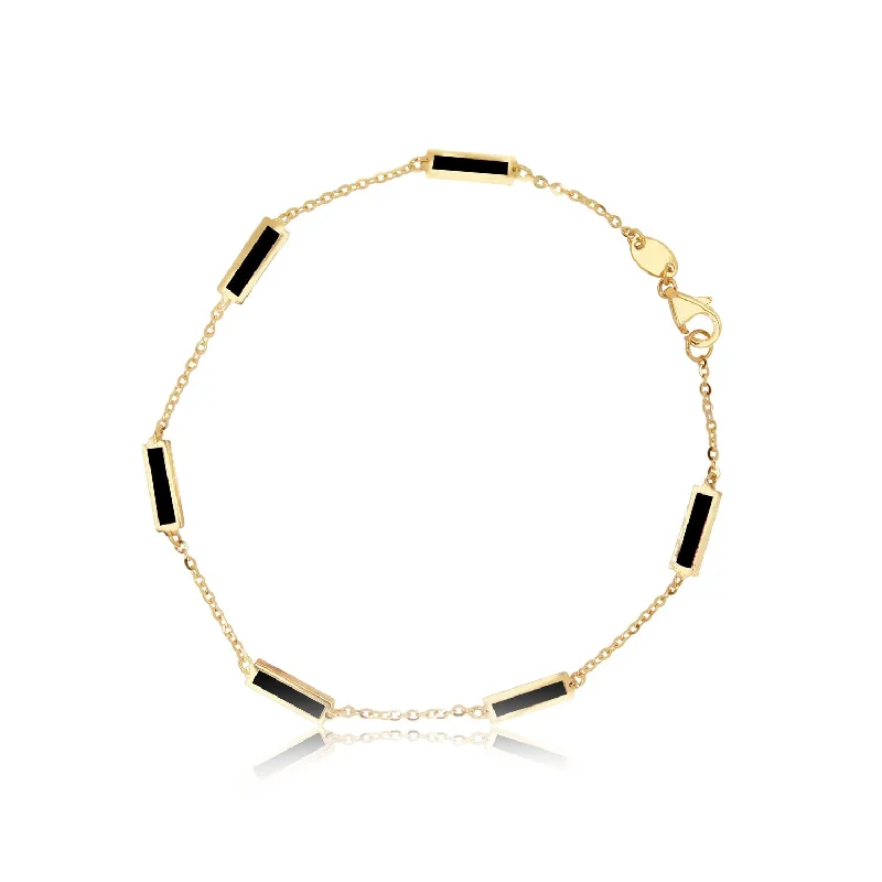 Onyx Bar Chain Bracelet