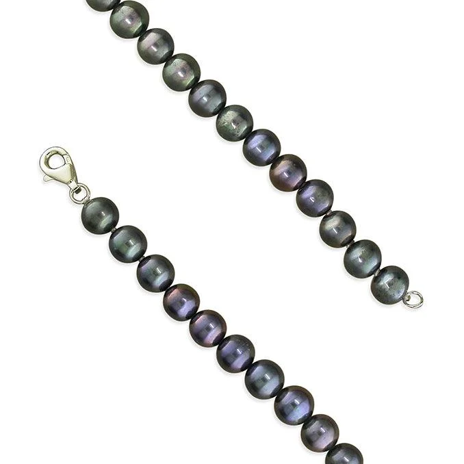 handcrafted necklaces for women -Sterling Silver and Peacock Freshwater Pearl Necklace