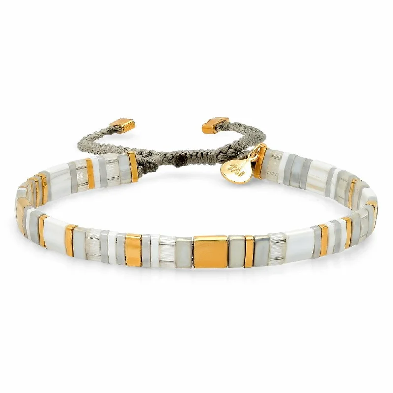 TAI Block Party Bracelet in Grey/White