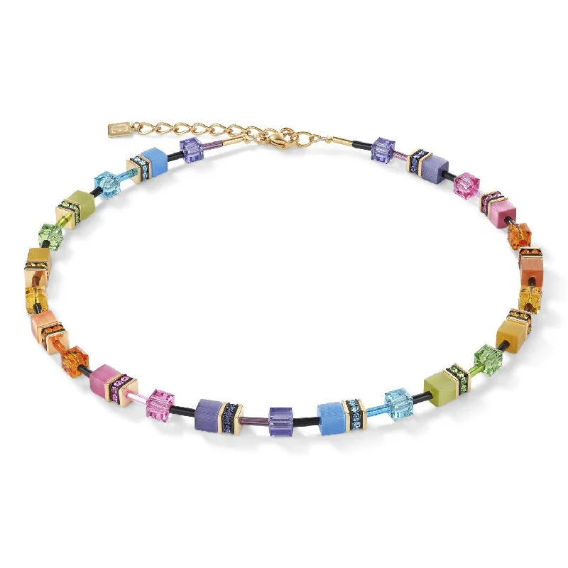 celestial necklaces for women -Coeur De Lion Rainbow Gold 2 and Swarovski® Crystals GeoCUBE® Necklace