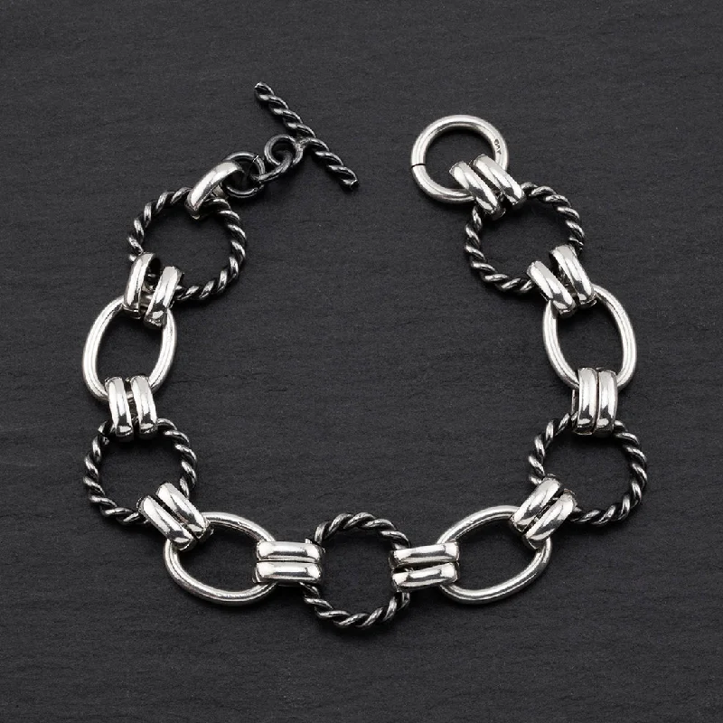 Chunky Sterling Silver Cable Link Bracelet