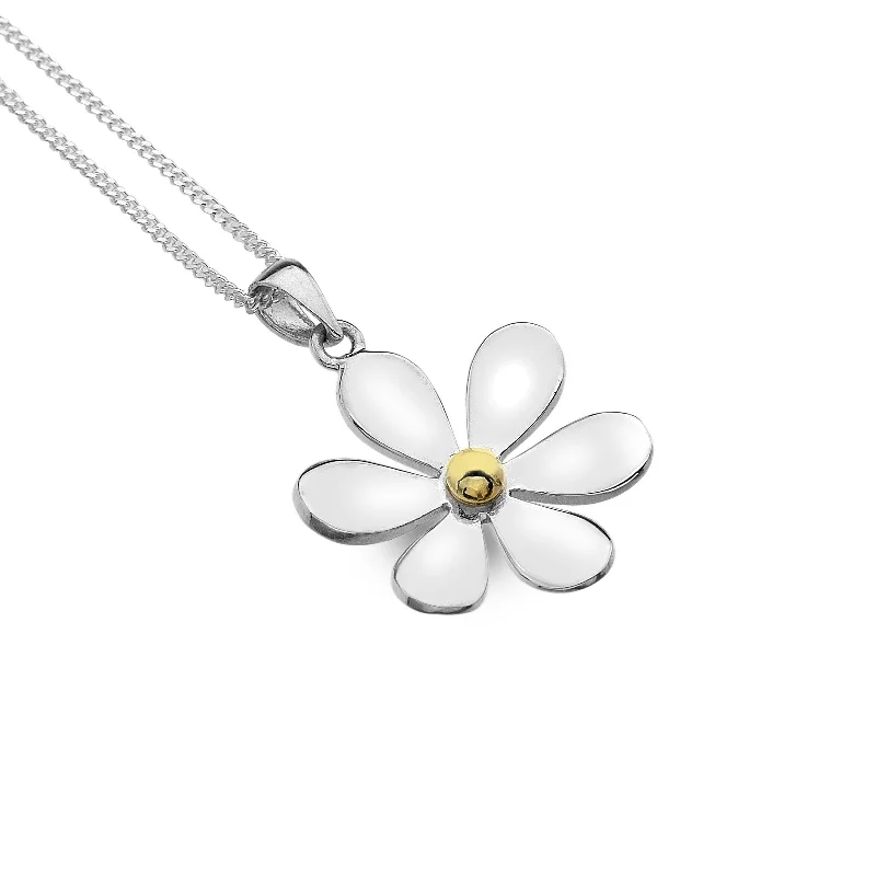 women’s elegant silver necklaces -Sea Gems Daisy Flower Necklace