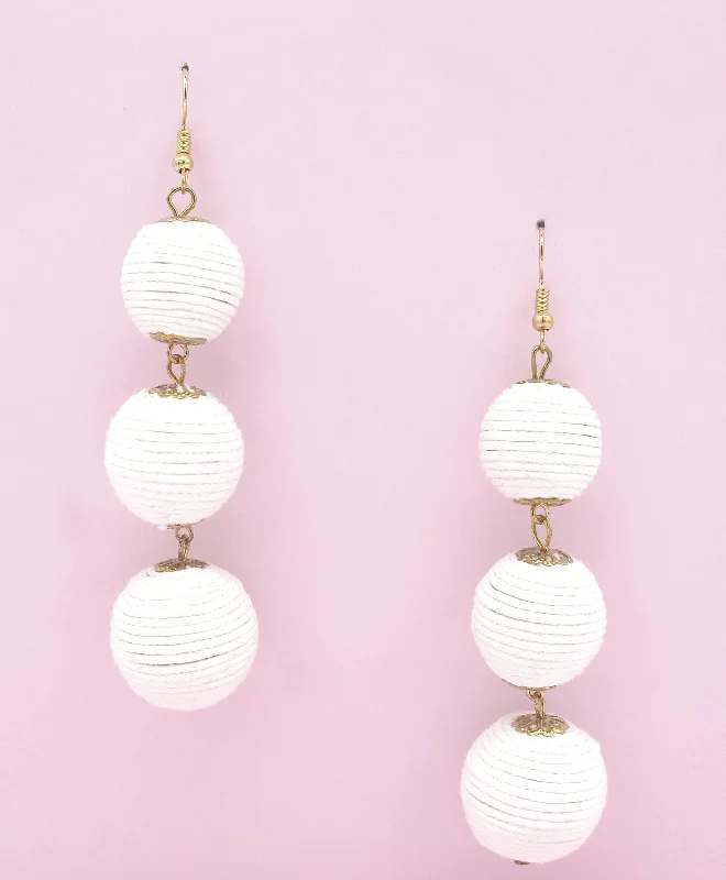 Avery Drop Earrings- White