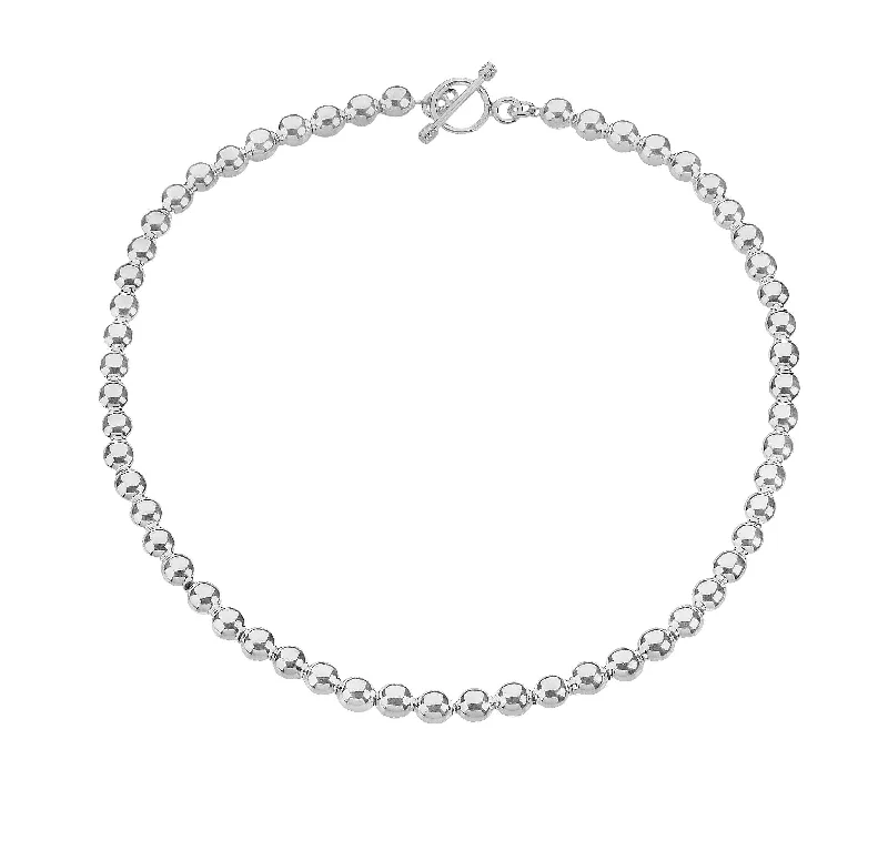 modern necklaces for women -8mm Sterling Silver Beads Necklace