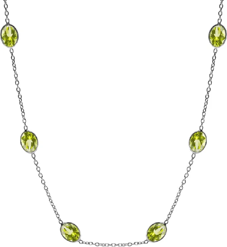 minimalist gold necklaces for women -Sterling Silver Bezel-Set Faceted Peridot Necklace