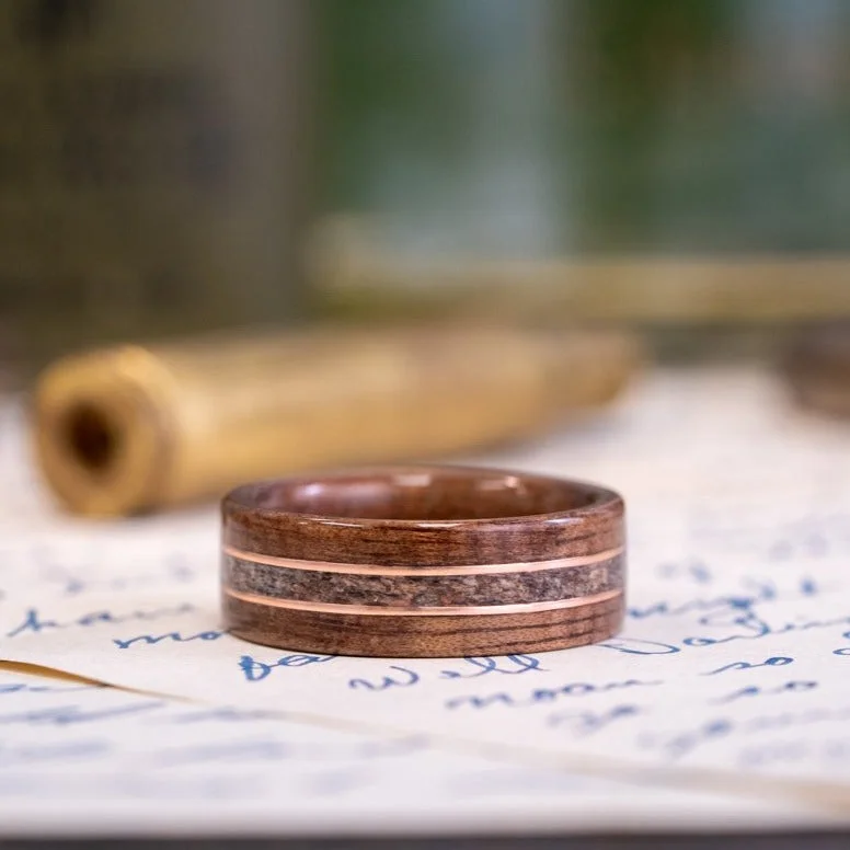 (In-Stock) The Stag Wooden Ring - Copper - Size 9.75/8mm Wide