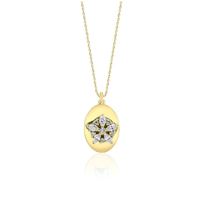 trendy necklaces for women -18ct Gold Fleur Necklace