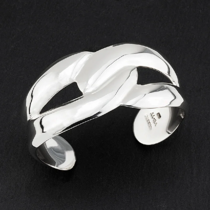 Chunky Silver Infinity Cuff Bracelet