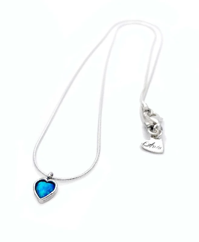 women’s designer choker necklaces -Aviv Opal Heart Necklace