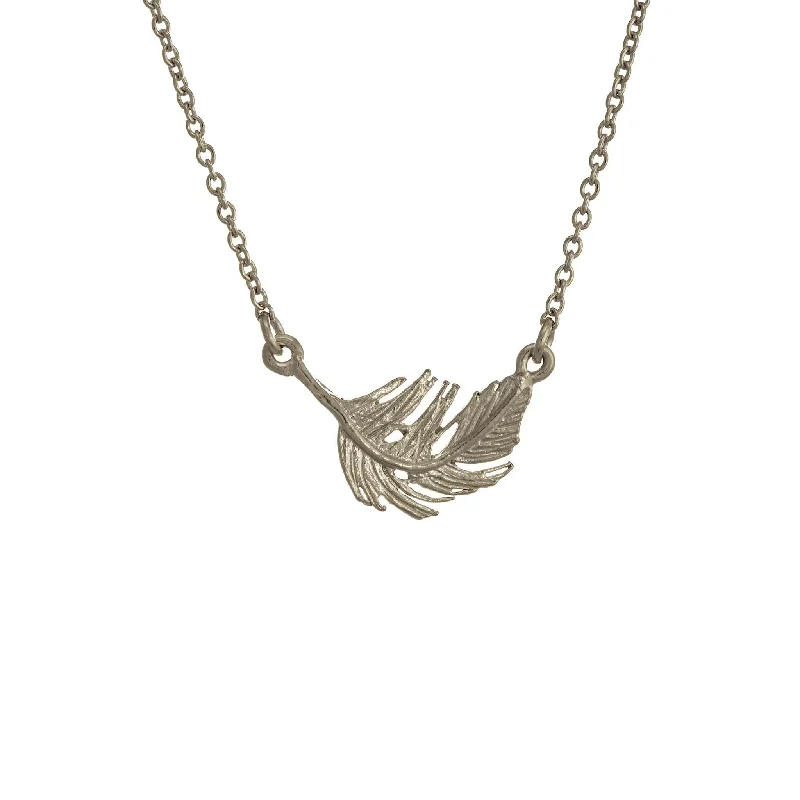 luxury diamond necklaces for women -Alex Monroe Little Feather In-line Necklace