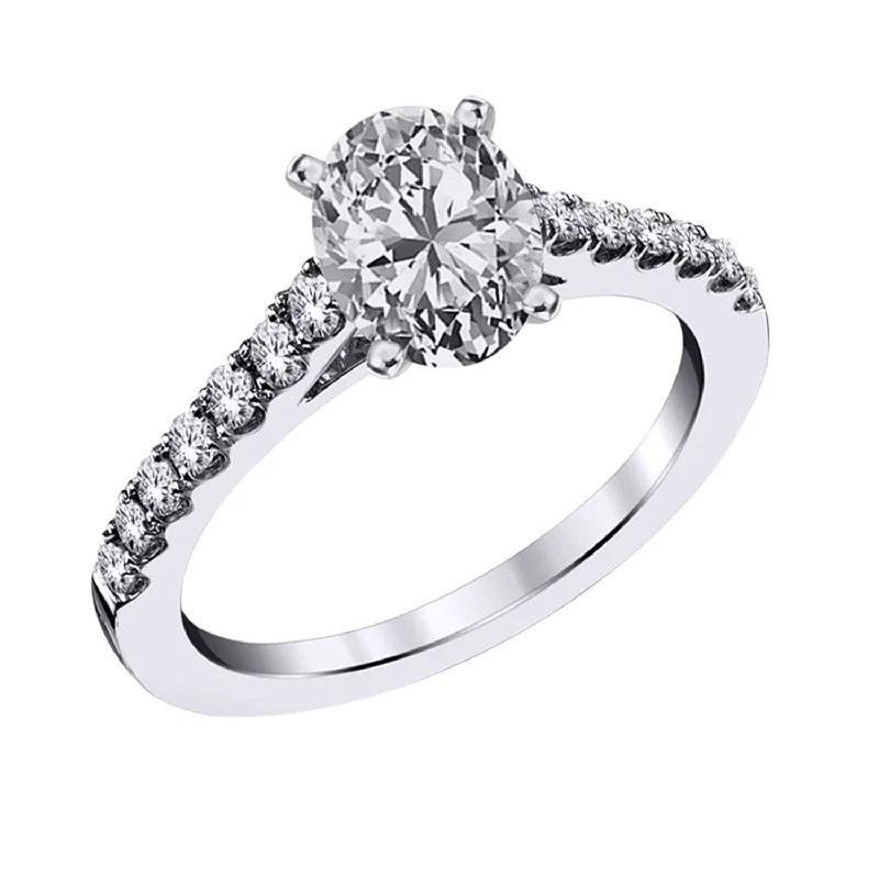 radiant engagement rings -14KT 1.25CTW Lab Grown Diamond Engagement Ring