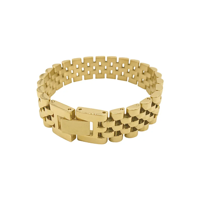 Tarnish Resistant 14k Gold Plated Watch Band Bracelet