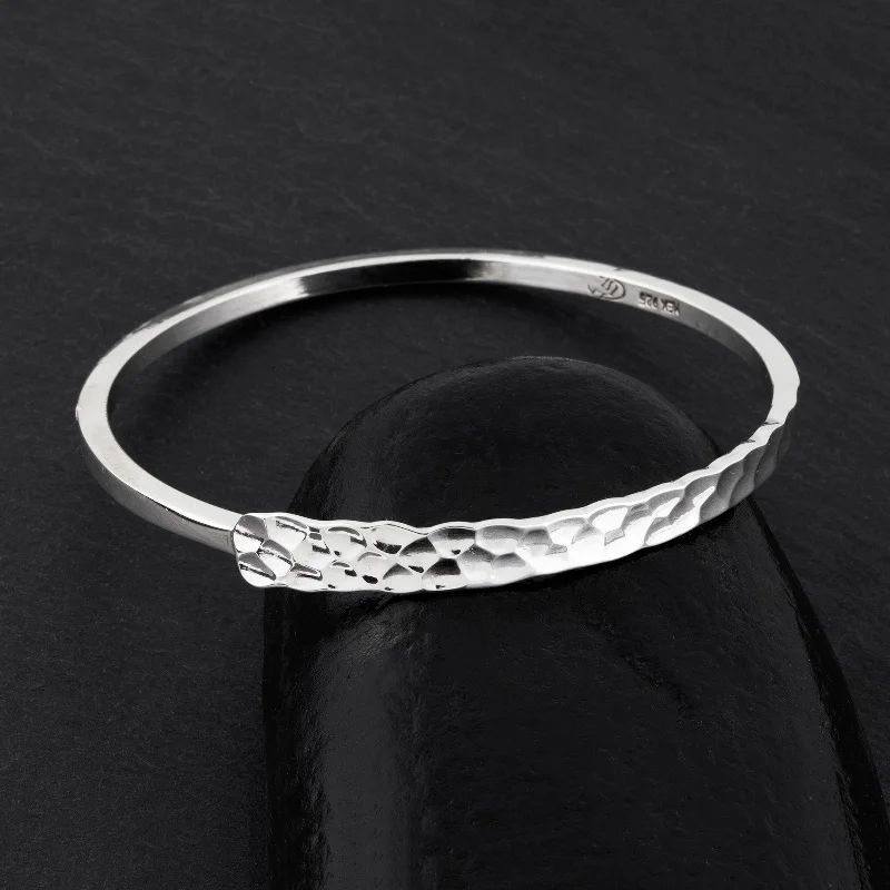 Hammered Silver Wrap Bangle