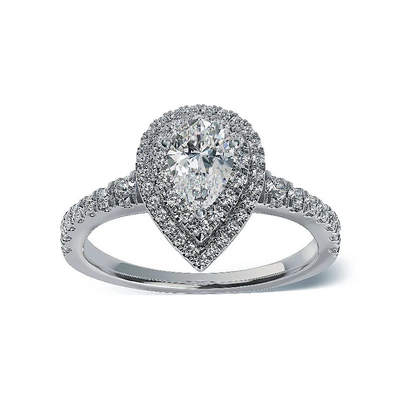 stylish engagement rings for women -Lab Grown Diamond Halo Engagement Ring