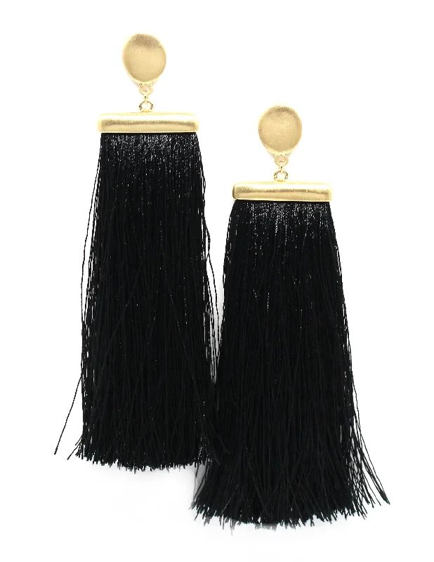 Deja Tassel Earrings- Black