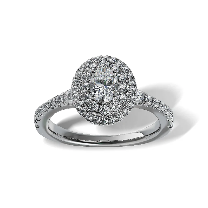 halo diamond engagement rings -Lab Grown Diamond Halo Engagement Ring