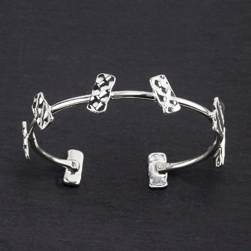 Modern Sterling Silver Cuff Bracelet